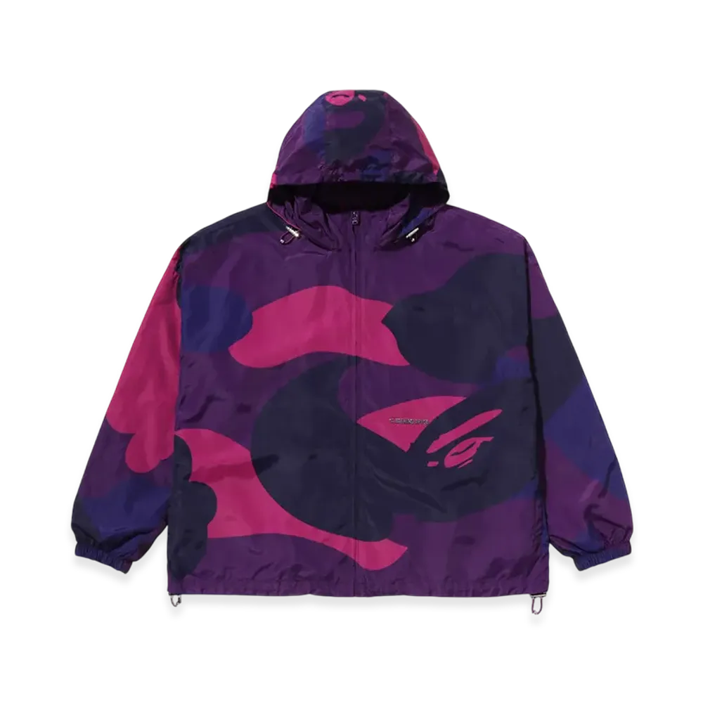 A BATHING APE Color Camo Stand Collar Hooded Jacket "Purple"