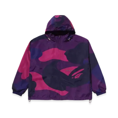 A BATHING APE Color Camo Stand Collar Hooded Jacket "Purple"