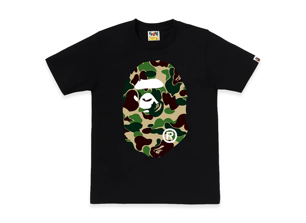 A BATHING APE Women's ABC Camo Big Ape Head Tee "Black/Green"