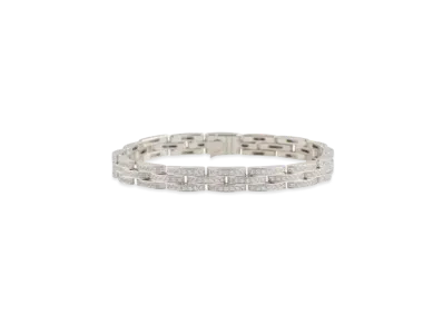 Cartier Maillon Panthere Thin Bracelet, 3 Diamond-Paved Rows