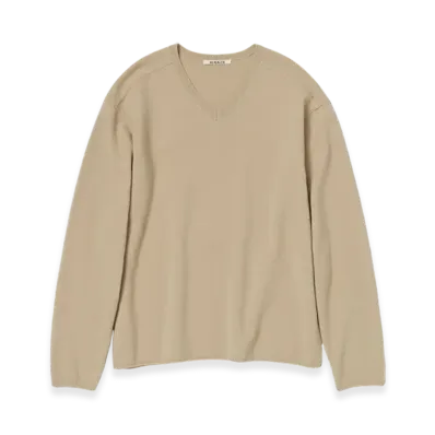 AURALEE Felted Wool Knit VNeck P/O "Beige"