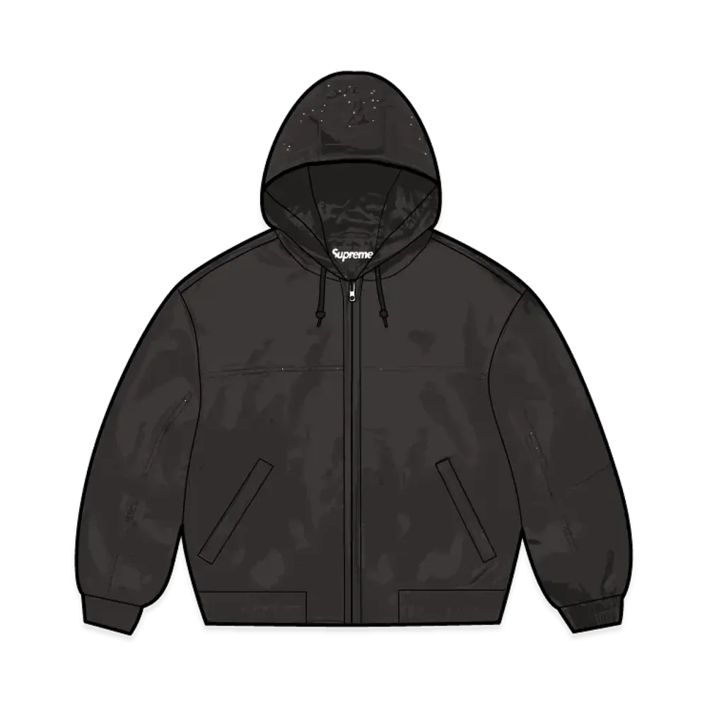 Supreme Studded Hooded Leather Jacket "Black"