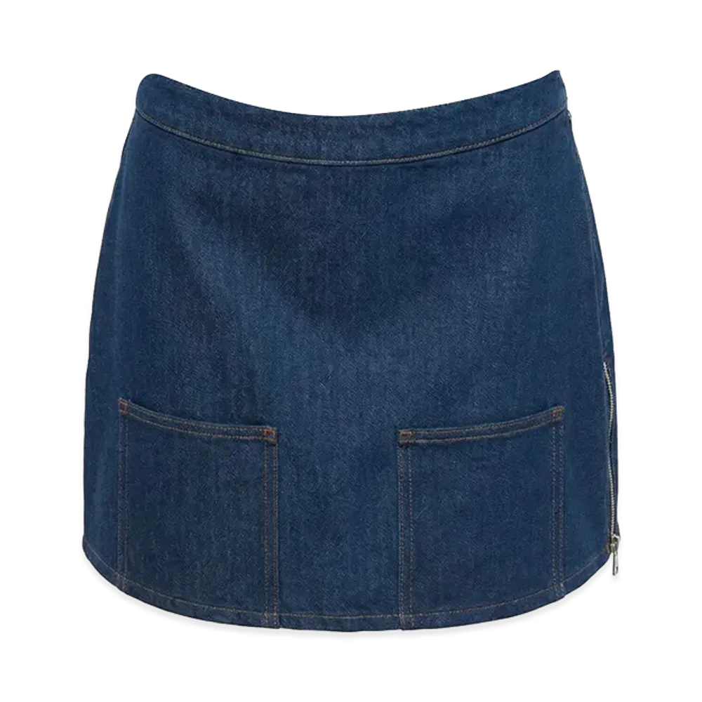 FENDI Women's FF Reverse Denim Skirt "Blue"