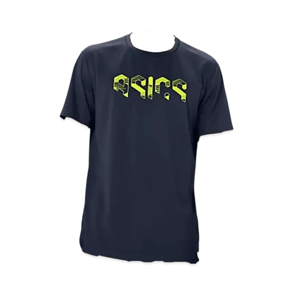 Asics Hex Graphic Dry Shirt "Midnight/Safety Yellow"