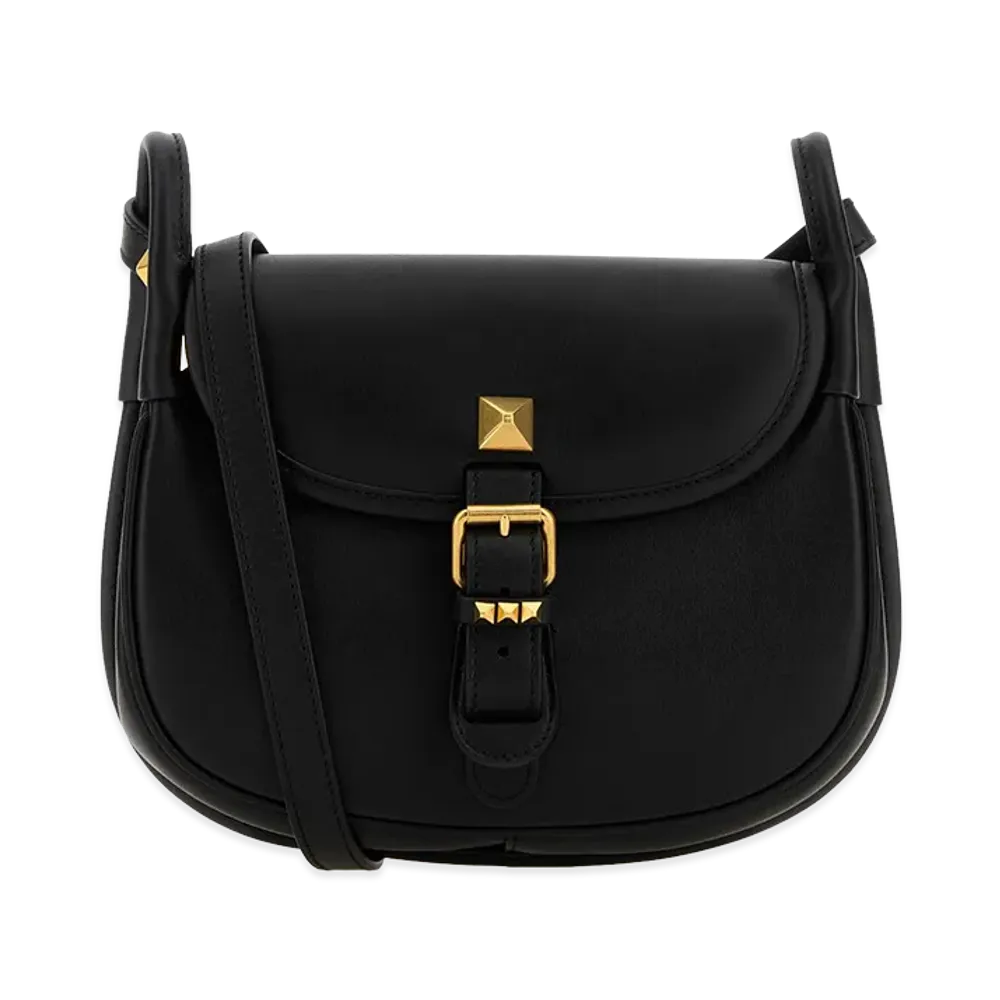 Valentino Women's Leather Flaneuse Crossbody Bag "Black"