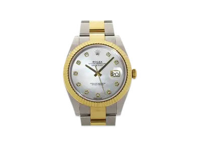 ROLEX Date-Just 41 White Shell Dial 10P Diamonds 126333NG