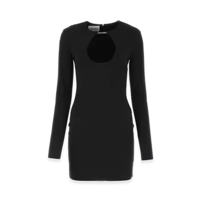 MIU MIU Women's Stretch Nylon Mini Dress "Black"