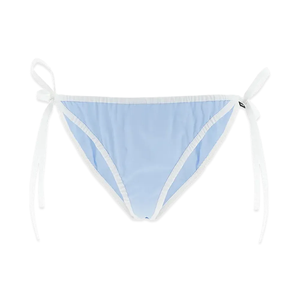 MIU MIU Women's Poplin Bikini Briefs "Blue"