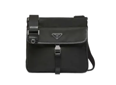 PRADA Re-Nylon And Saffiano Leather Shoulder Bag "Black"