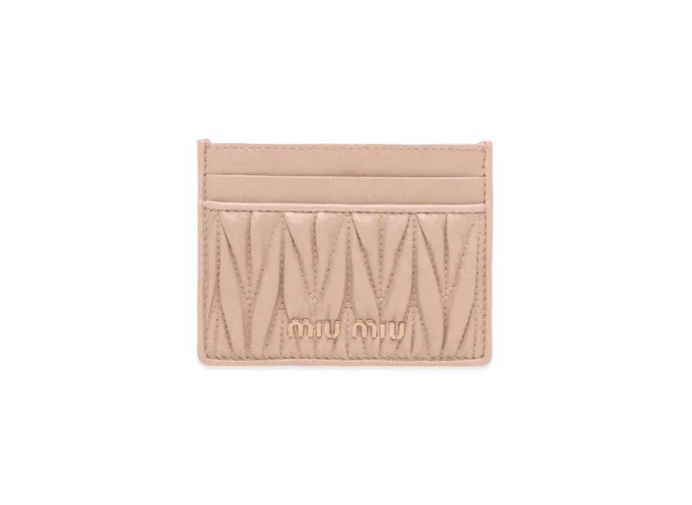 MIU MIU Nappa Leather Card Case "Beige Pink"