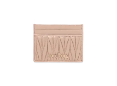 MIU MIU Nappa Leather Card Case "Beige Pink"