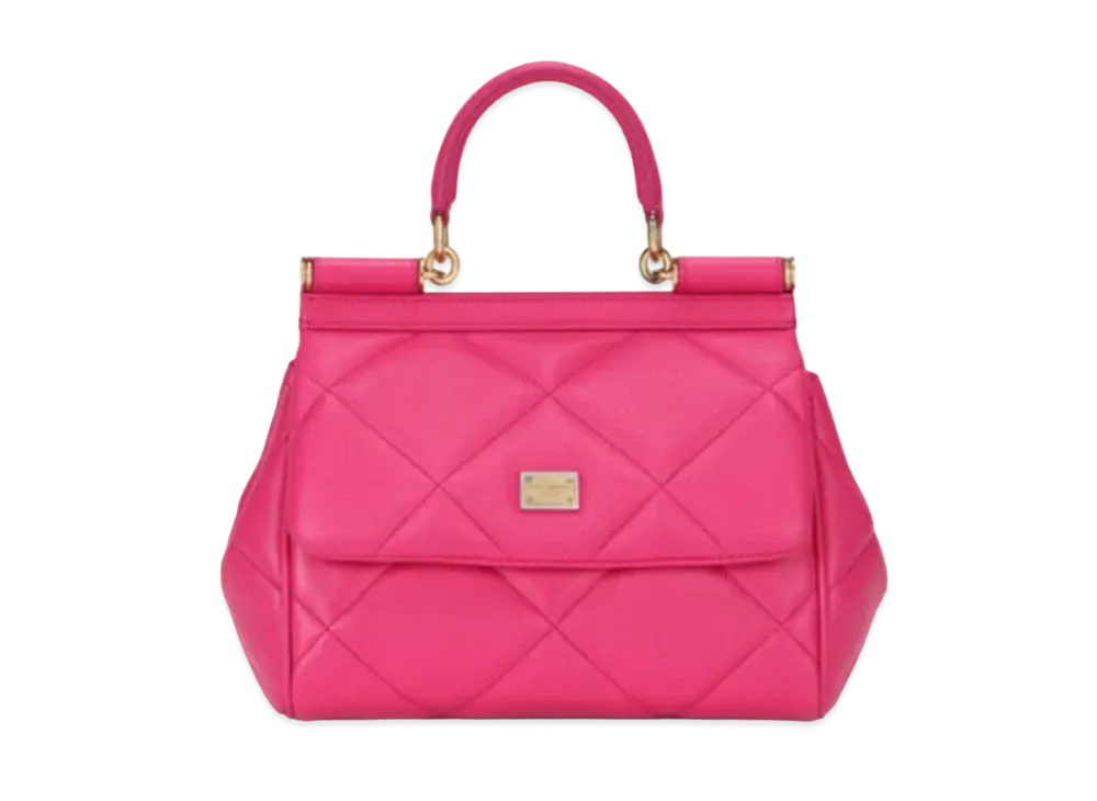 Dolce&Gabbana Sicily Bag Small Matrasse Aria Calfskin "Fuchsia"