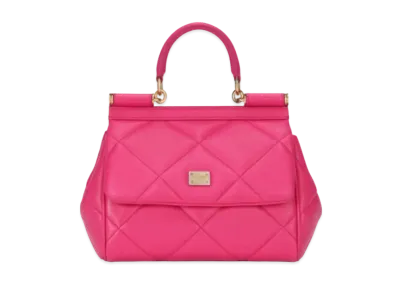 Dolce&Gabbana Sicily Bag Small Matrasse Aria Calfskin "Fuchsia"