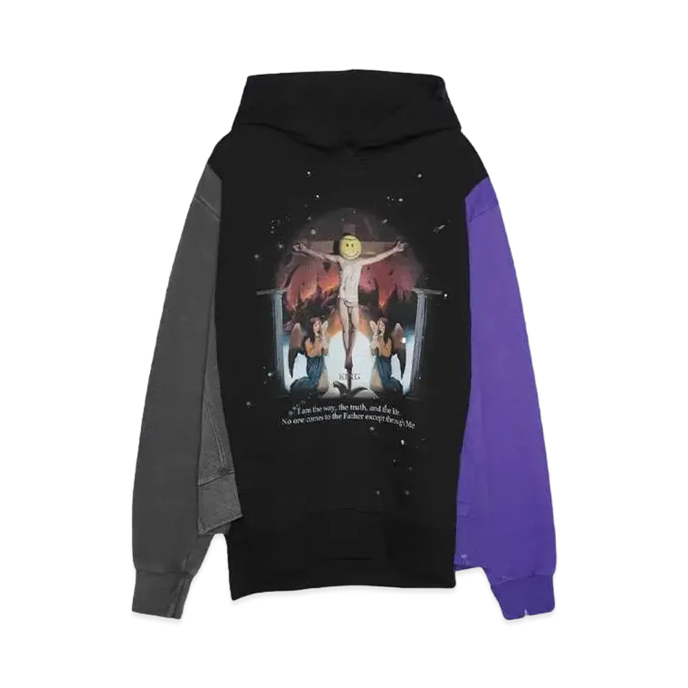 SOMEIT REBUILD HOODIE "CHARCOAL/BLACK/PURPLE"