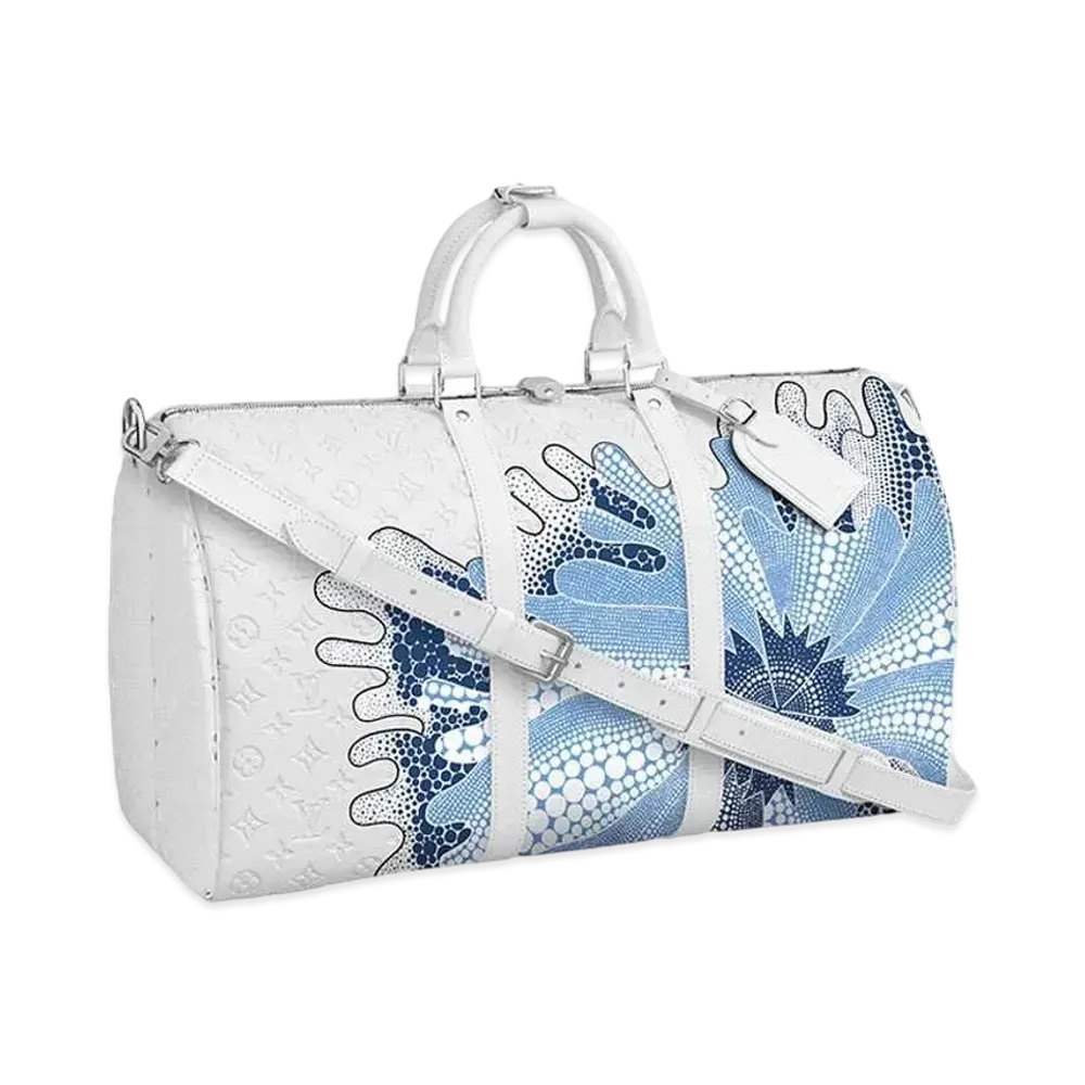 Louis Vuitton x Yayoi Kusama Keepall Bandouliere 50 Taurillon Monogram Leather Psychedelic Flower "Blanc"