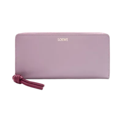 LOEWE Knot Zip Around Wallet Shinina Pakaf "Dirty Mauve/Burgundy"
