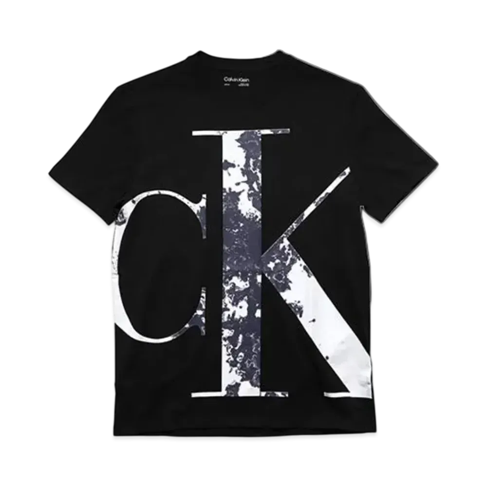 Calvin Klein CK One Marbled Monogram Short Sleeve T-Shirt "Black Beauty"
