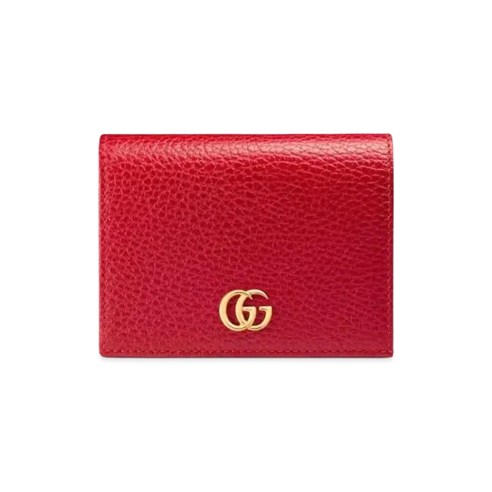 グッチ GG マーモント レザー カードケース（コイン＆紙幣入れ付き） "レッド" 456126 CAO0G 6433