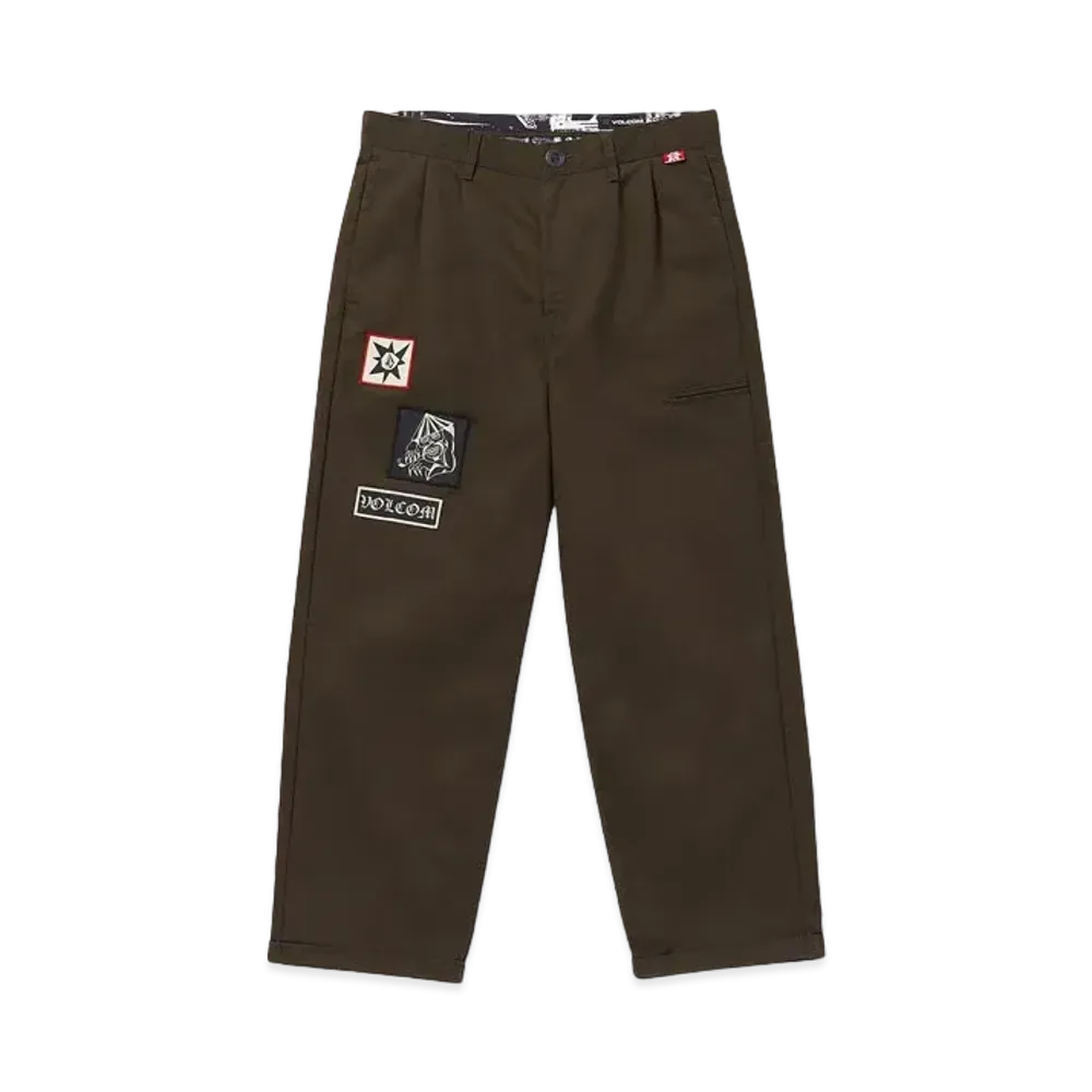 VOLCOM TOKYO TRUE FEATURED ARTIST YUSUKE SERVICES PANTS "DARK BROWN"