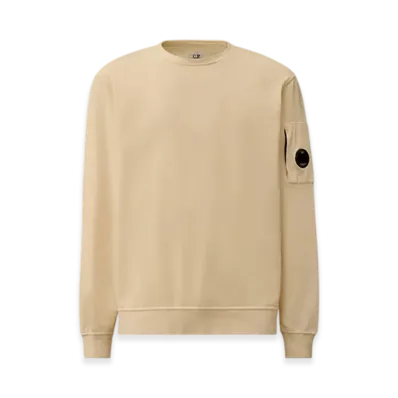 C.P. Company Light Fleece Crewneck Lens Sweatshirt "Pistachio Shell Beige"