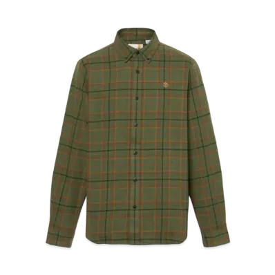 Timberland Men's Mid Weight Flannel Plaid Shirt "Dark Wheat Boots"