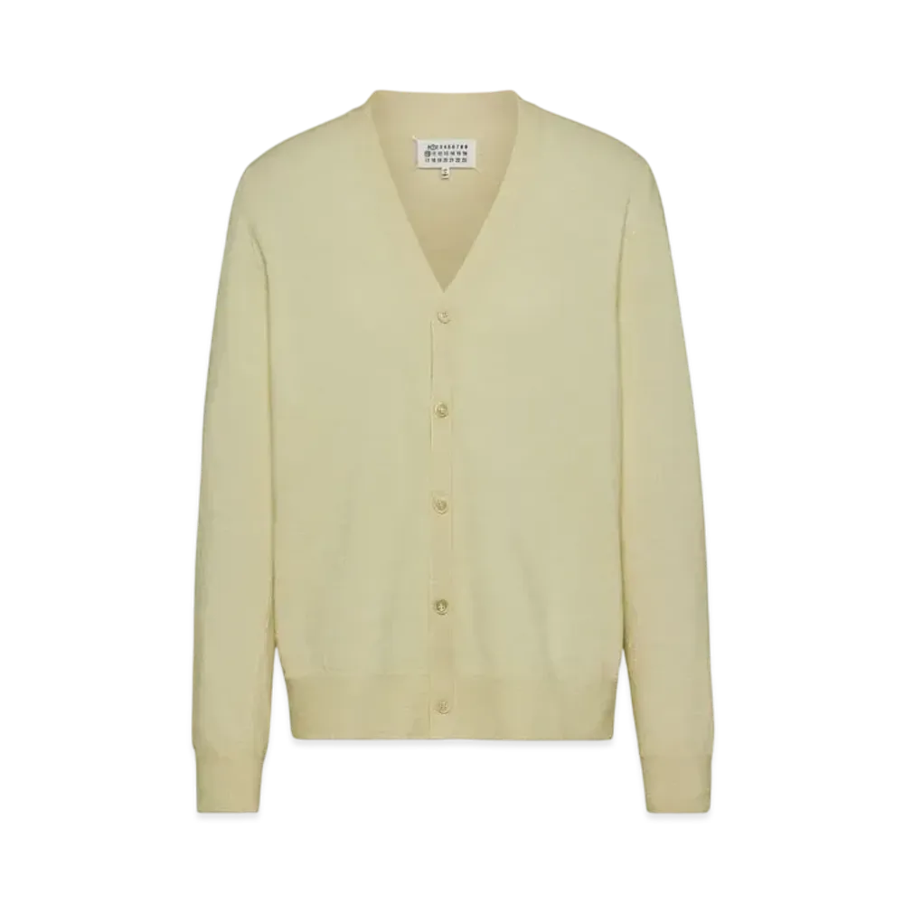Maison Margiela Men's Elbow Patch Wool Cardigan "White"