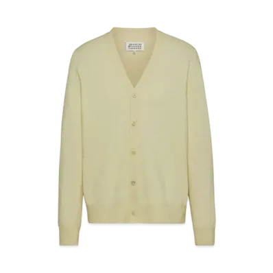 Maison Margiela Men's Elbow Patch Wool Cardigan "White"