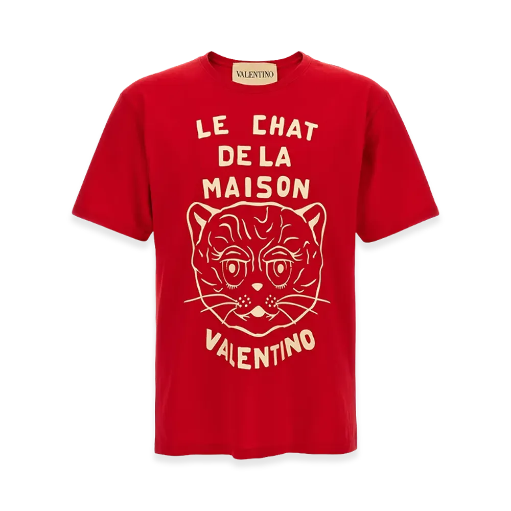 Valentino Garavani 'le Chat De La Maison' T-Shirt "Red"