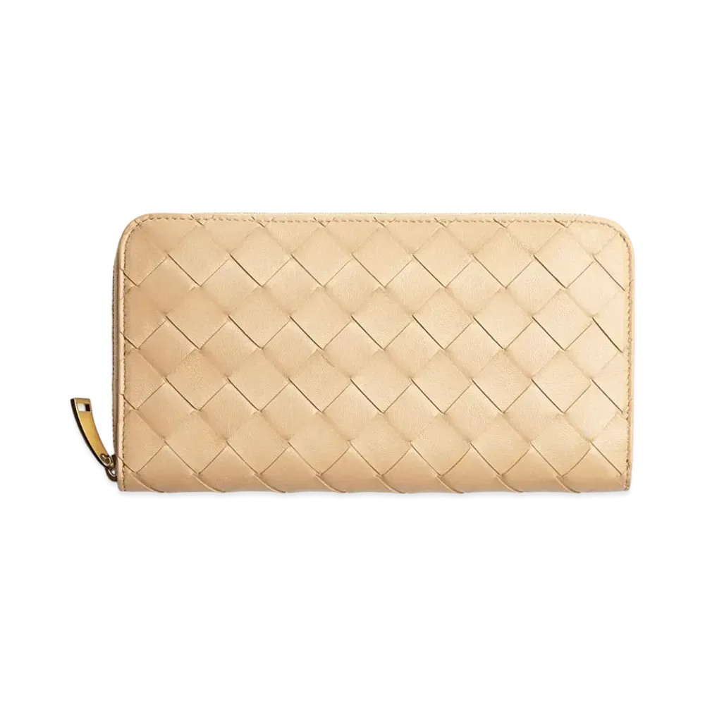 Bottega Veneta Zip Around Wallet "Almond"