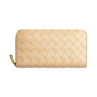 Bottega Veneta Zip Around Wallet "Almond"