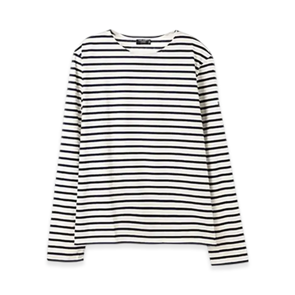SAINT JAMES Long Sleeve T-shirt Minquiers Moderne "Ecru Marine"