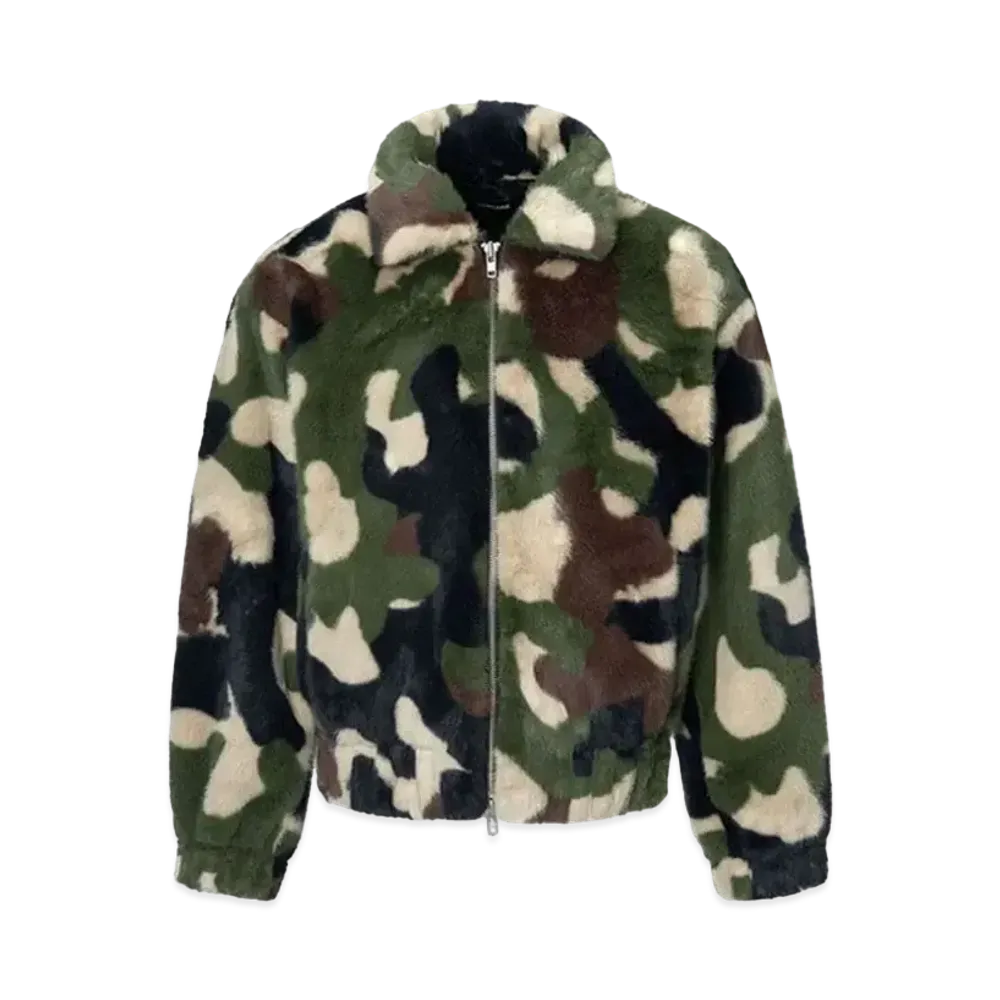 DONCARE Camo Faux-Fur Coat "Khaki"