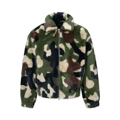DONCARE Camo Faux-Fur Coat "Khaki"