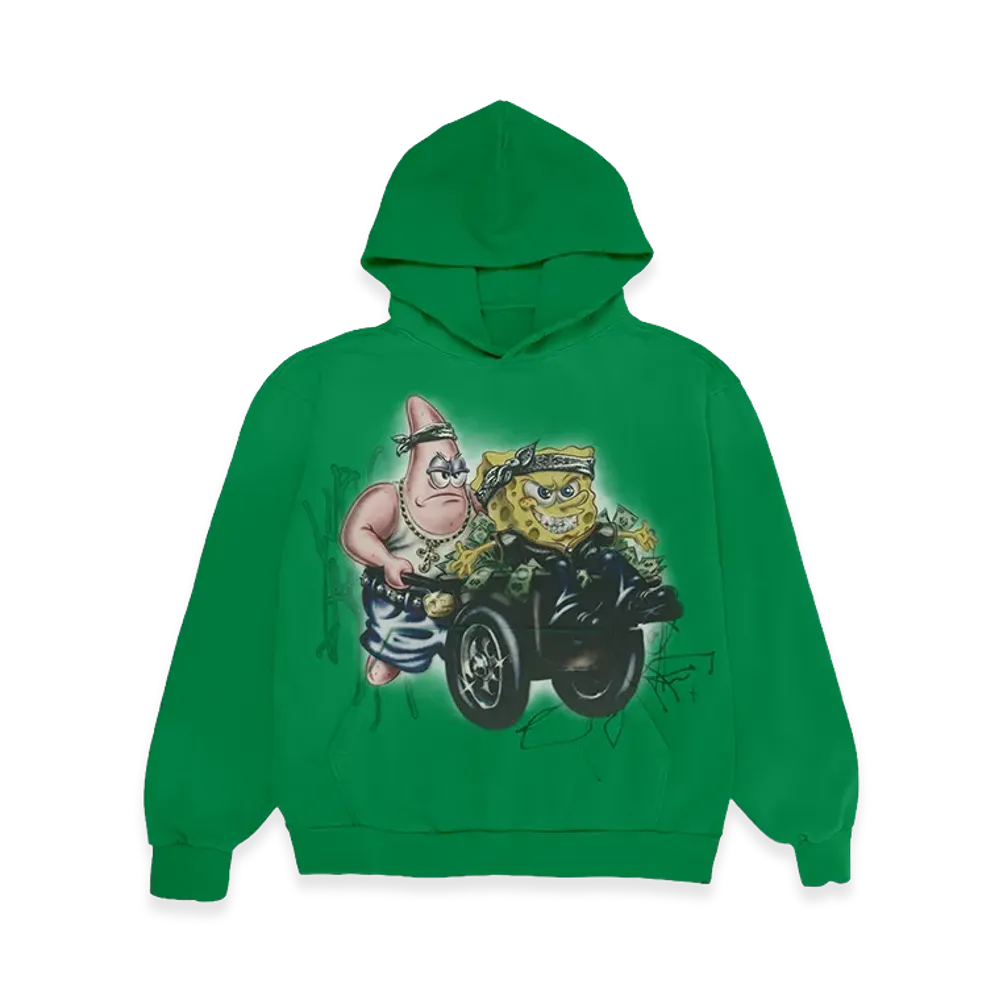 Travis Scott Cactus Jack x SPONGEBOB Fancy Life Hoodie "Green"