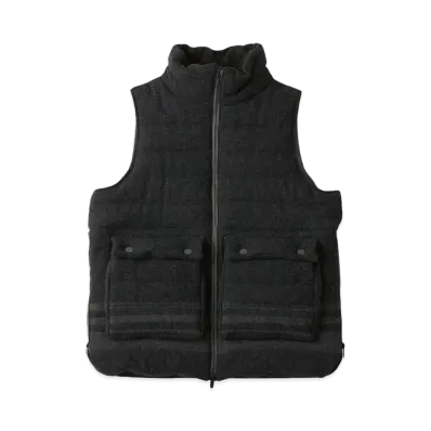 White Mountaineering WINDSTOPPER PRIMALOFT LINED PADDED VEST "CHARCOAL"