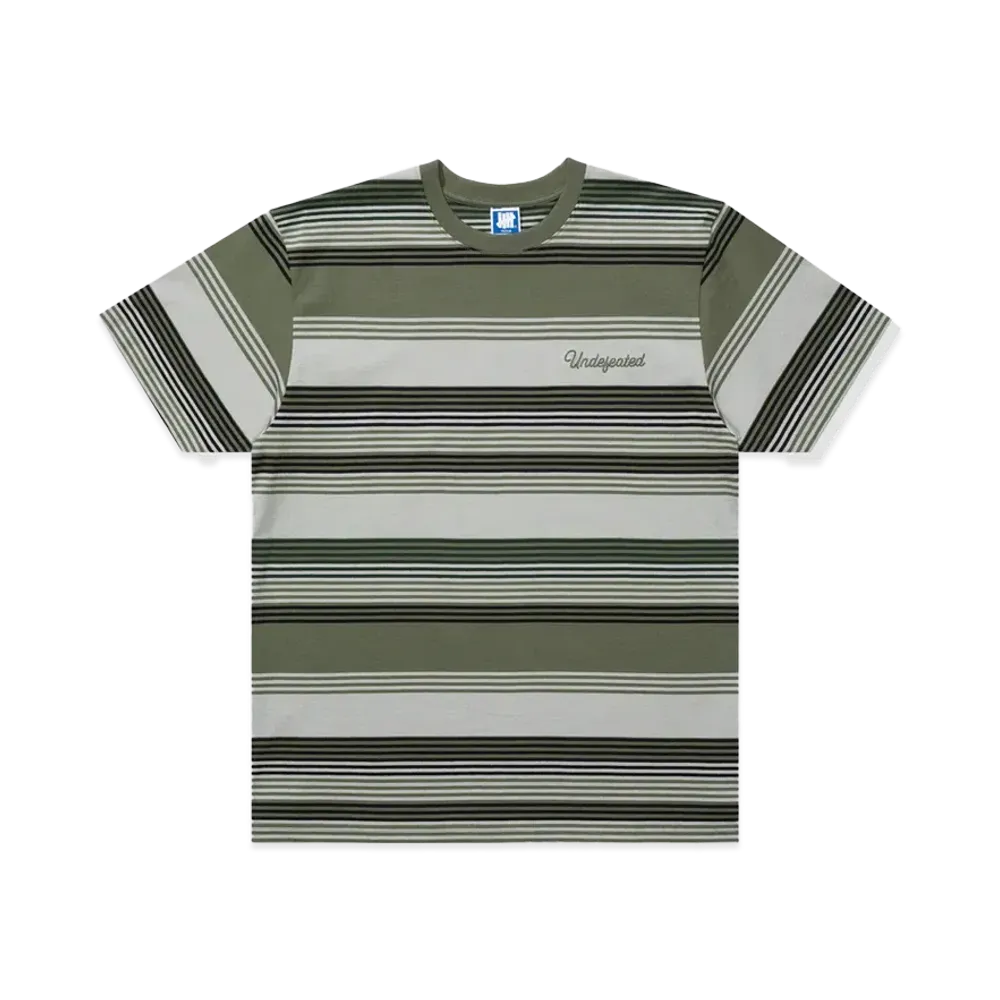 UNDEFEATED Script Striped S/S Tee "Olive"