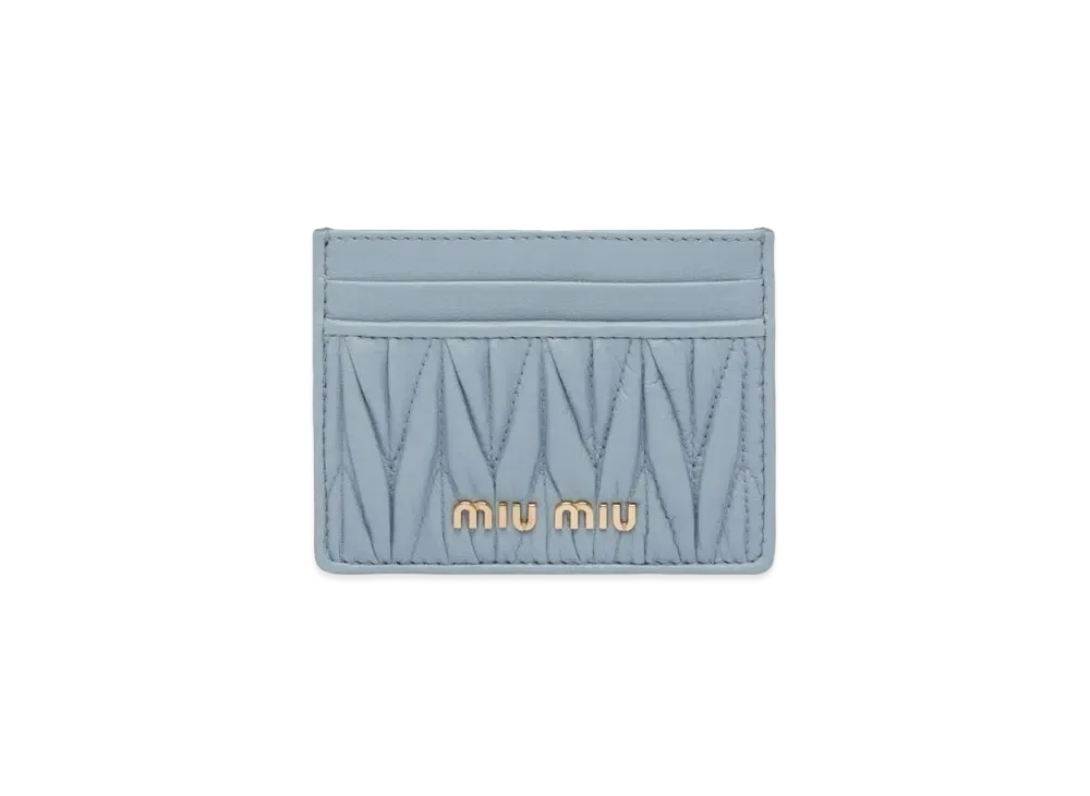 MIU MIU Nappa Leather Card Case "Sky Blue"