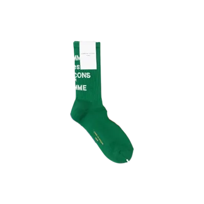 COMME des GARCONS HOMME Cotton Pile Logo Socks "Green"