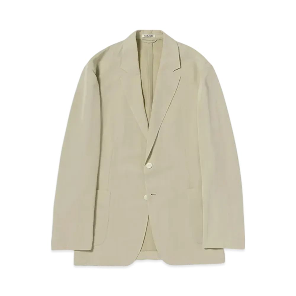 AURALEE Light Cotton Wool Viyella Jacket "Light Khaki"