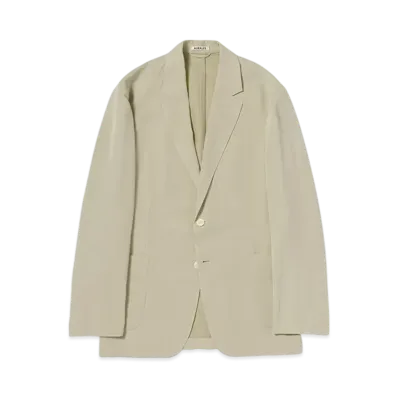 AURALEE Light Cotton Wool Viyella Jacket "Light Khaki"