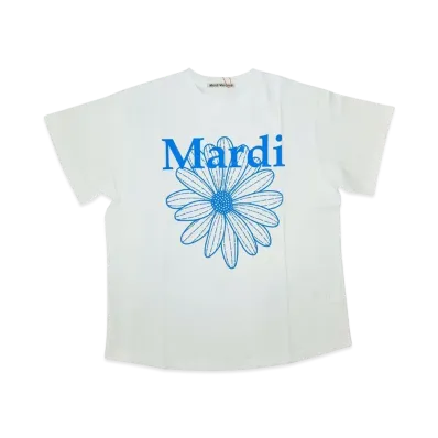 Mardi Mercredi T-Shirt Flowermardi "White Fluoblue"