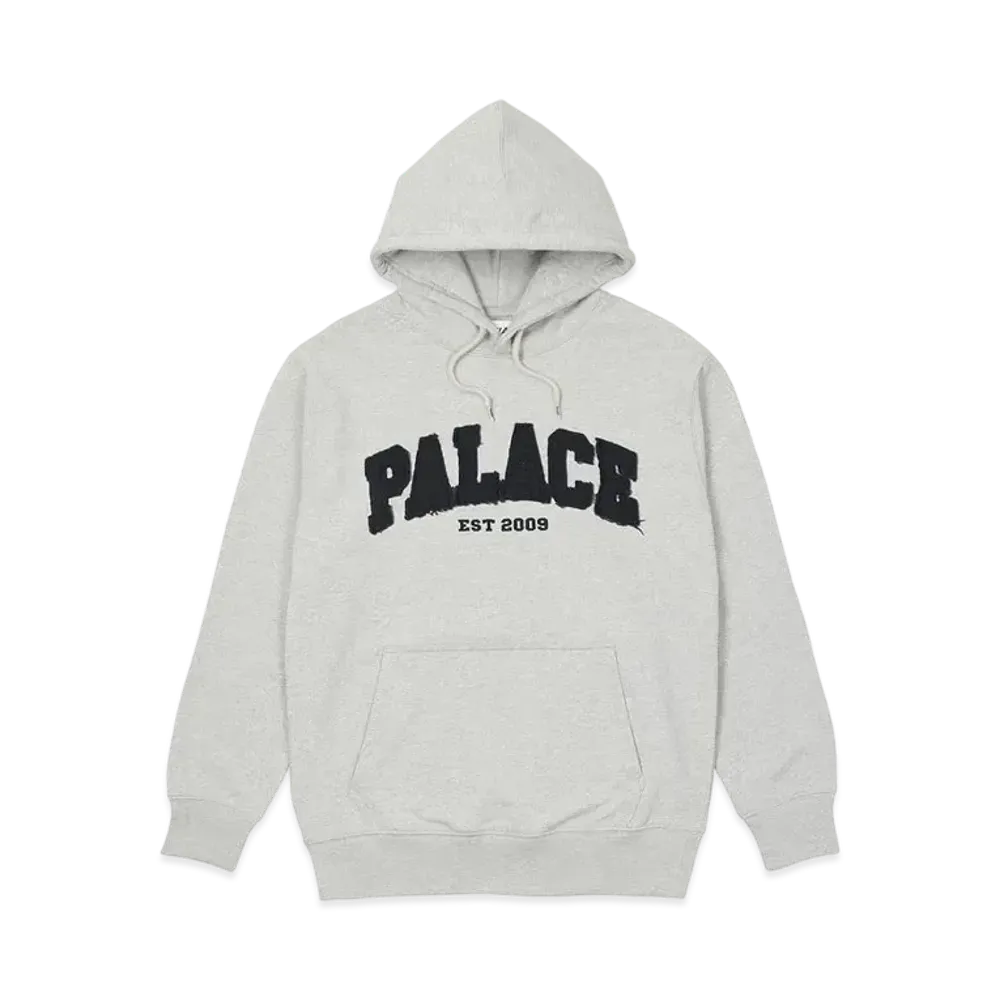 PALACE DROP SHOULDER APPLIQUE HOOD "Grey Marl"