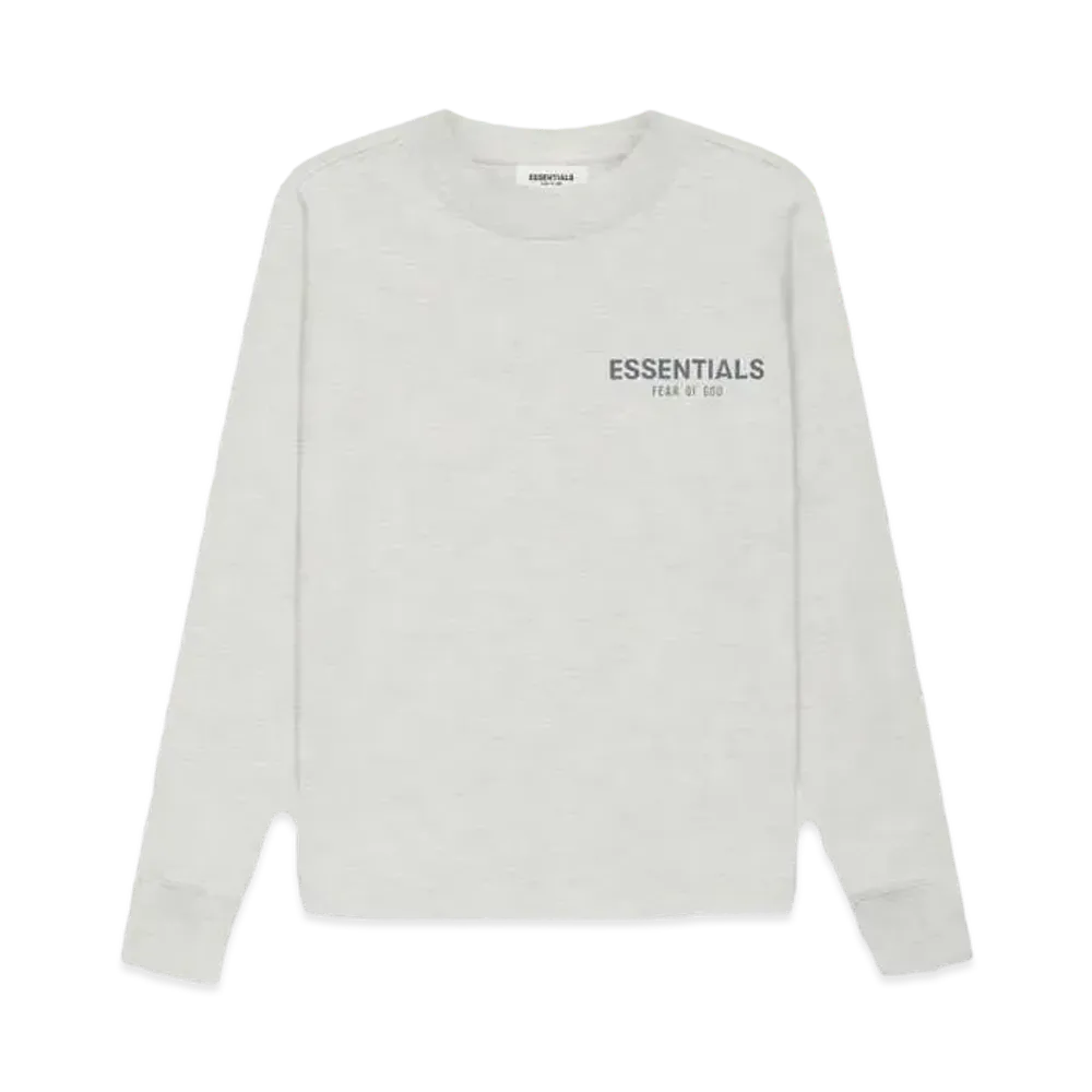 FEAR OF GOD ESSENTIALS Kids Long Sleeve Tee "Light Heather Oatmeal"