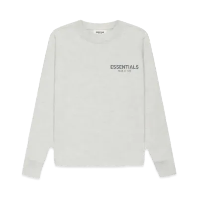FEAR OF GOD ESSENTIALS Kids Long Sleeve Tee "Light Heather Oatmeal"
