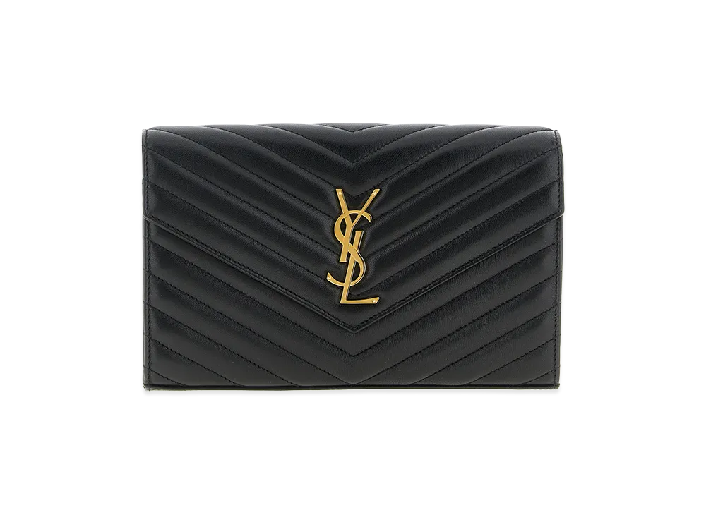 Saint Laurent Women's Cassandre Clutch Bag With Chain "Black"