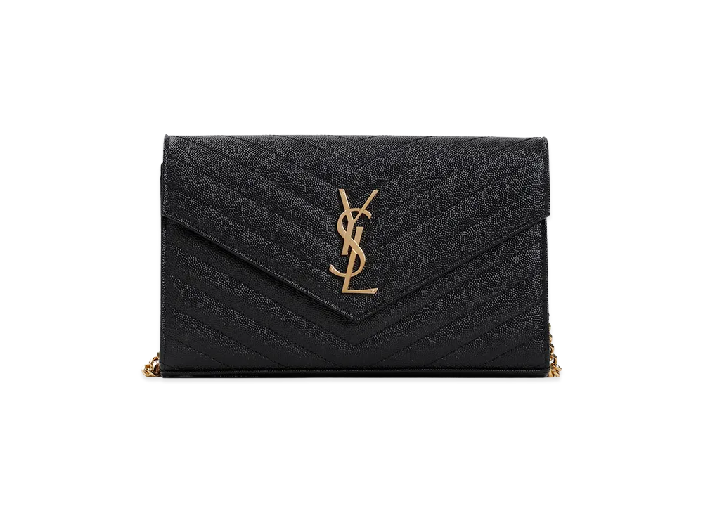 Saint Laurent Women's "Cassandre" Wallet On Chain "Black"
