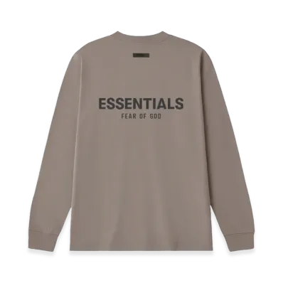 FEAR OF GOD ESSENTIALS Back Silicon Logo L/S T-Shirt "Taupe"