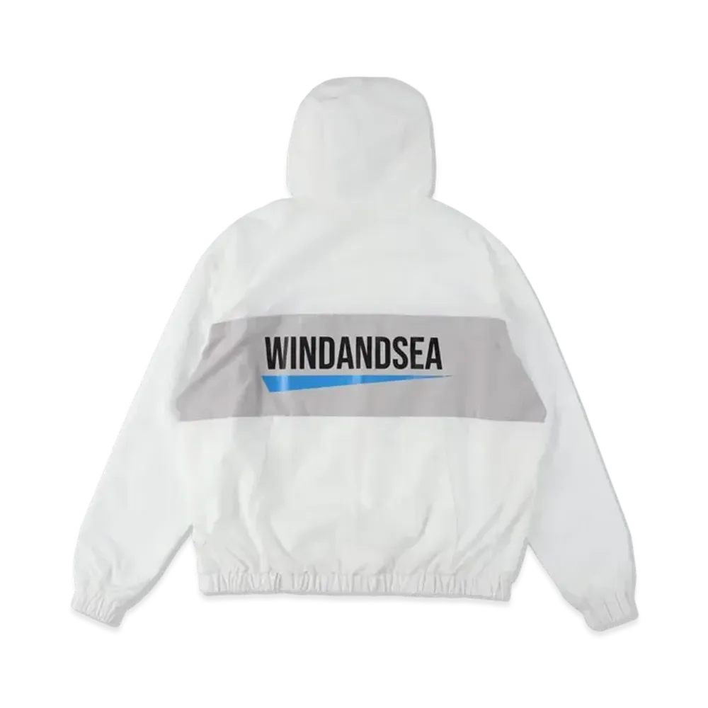 WIND AND SEA Recycled Fishing Net Nylon Zip Jacket "White"