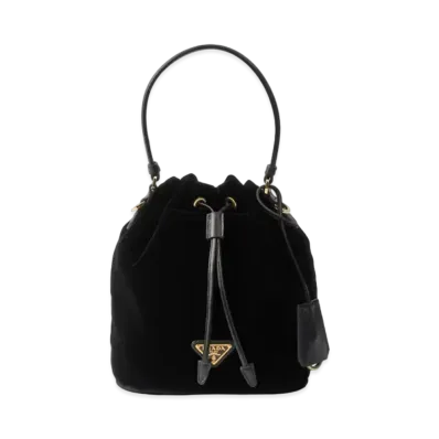 PRADA Velvet Mini-Bag with Nappa Leather Details "Black"