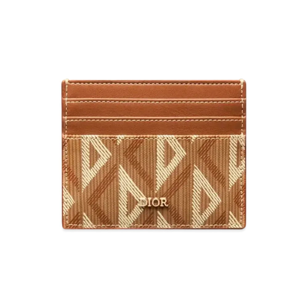 Dior Card Holder CD Diamond Canvas "Coffee"